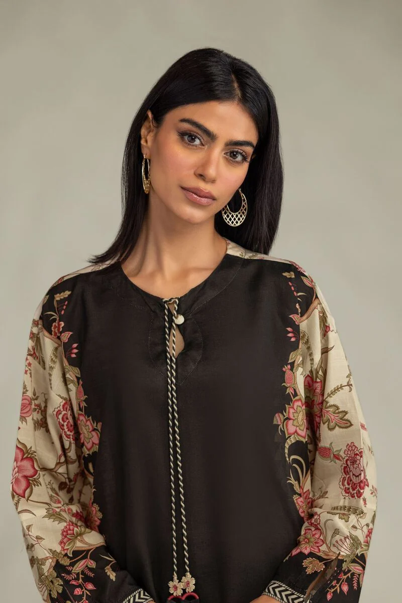 Printed | Raw Silk Floral Silk Kurta With Pant