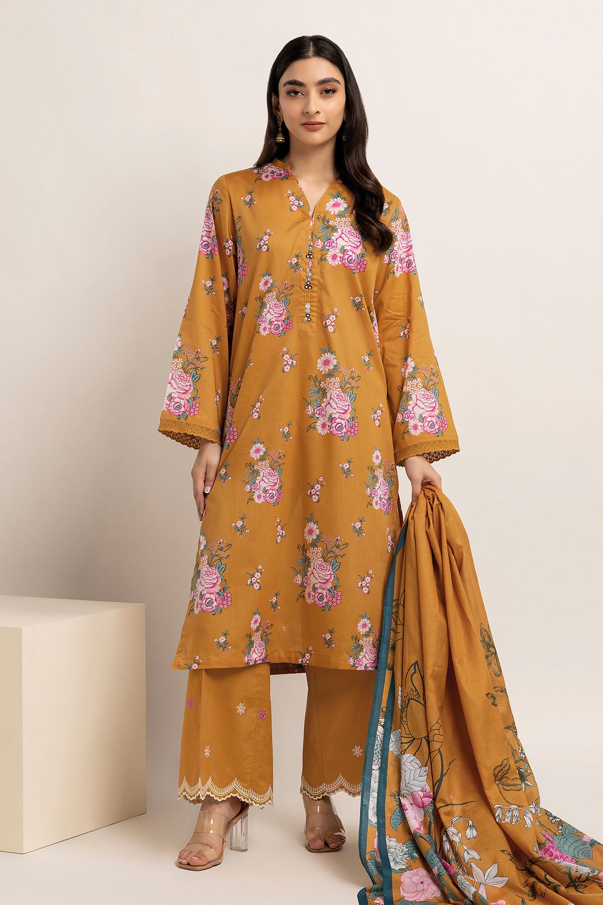 KHAADI UNSTITCHED LAWN 3 PC