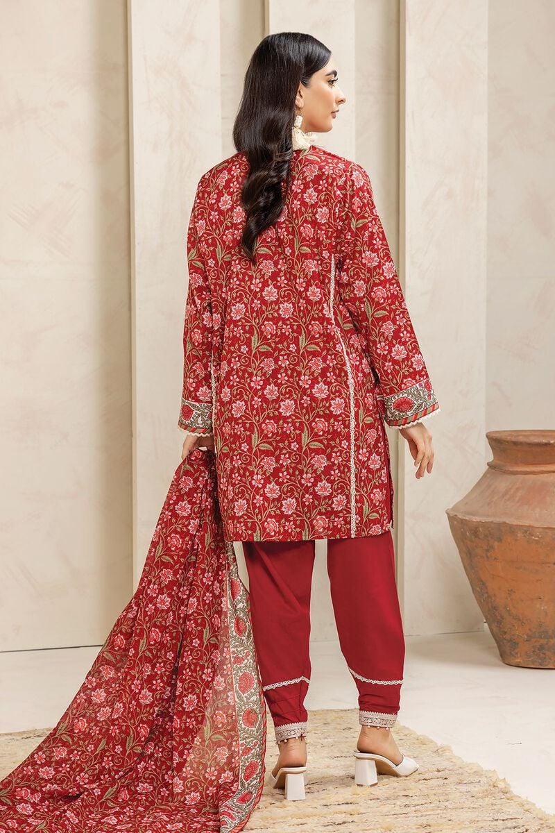 KHAADI UNSTITCHED Embroidered lawn 3 Piece