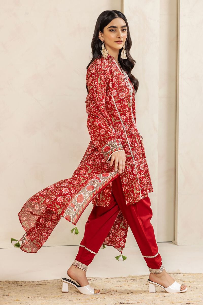 KHAADI UNSTITCHED Embroidered lawn 3 Piece