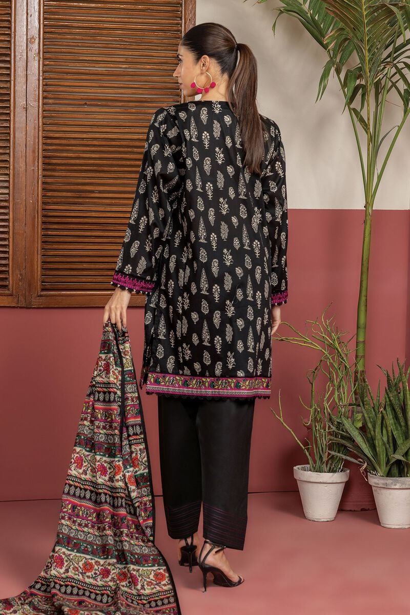 KHAADI ||  Embroidered Lawn Fabrics 3 Piece