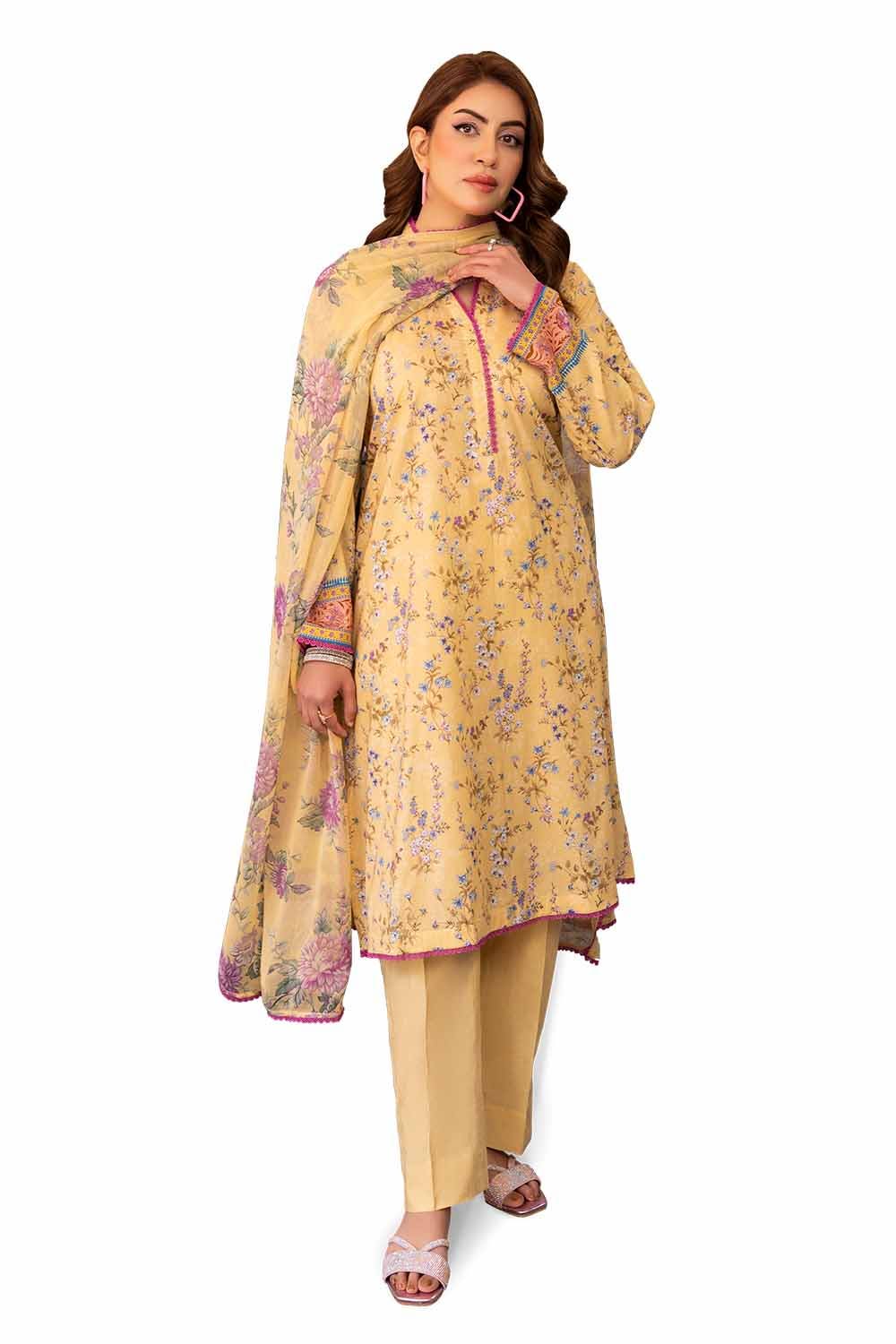 GUL AHMED Unstitched Printed Lawn Suit