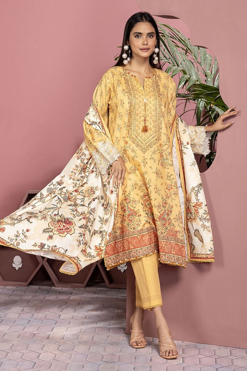 KHAADI EMBROIDERED SLUB LAWN PRET