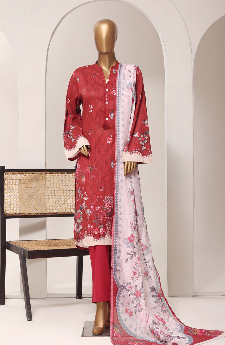 Printed Lawn Stitched 3 Piece Suit