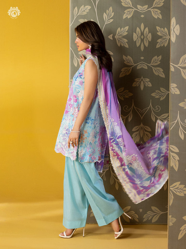 KROMA  3-Piece Unstitched Embroidered Dress