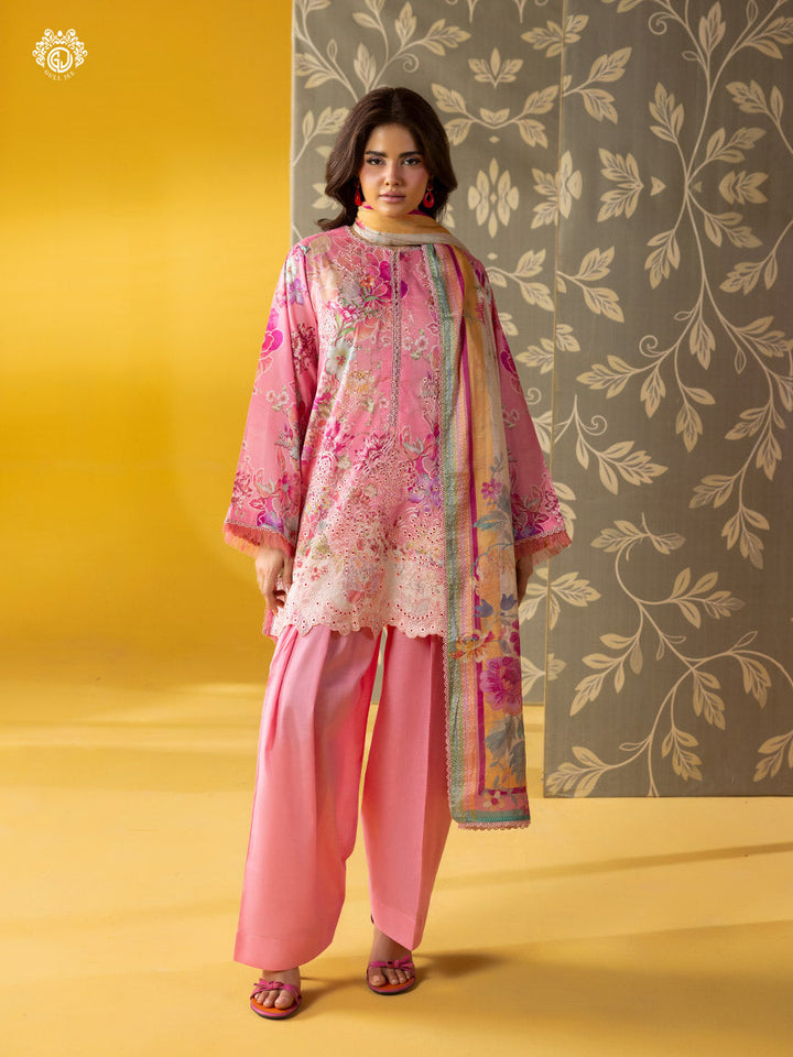 KROMA  3-Piece Unstitched Embroidered Dress