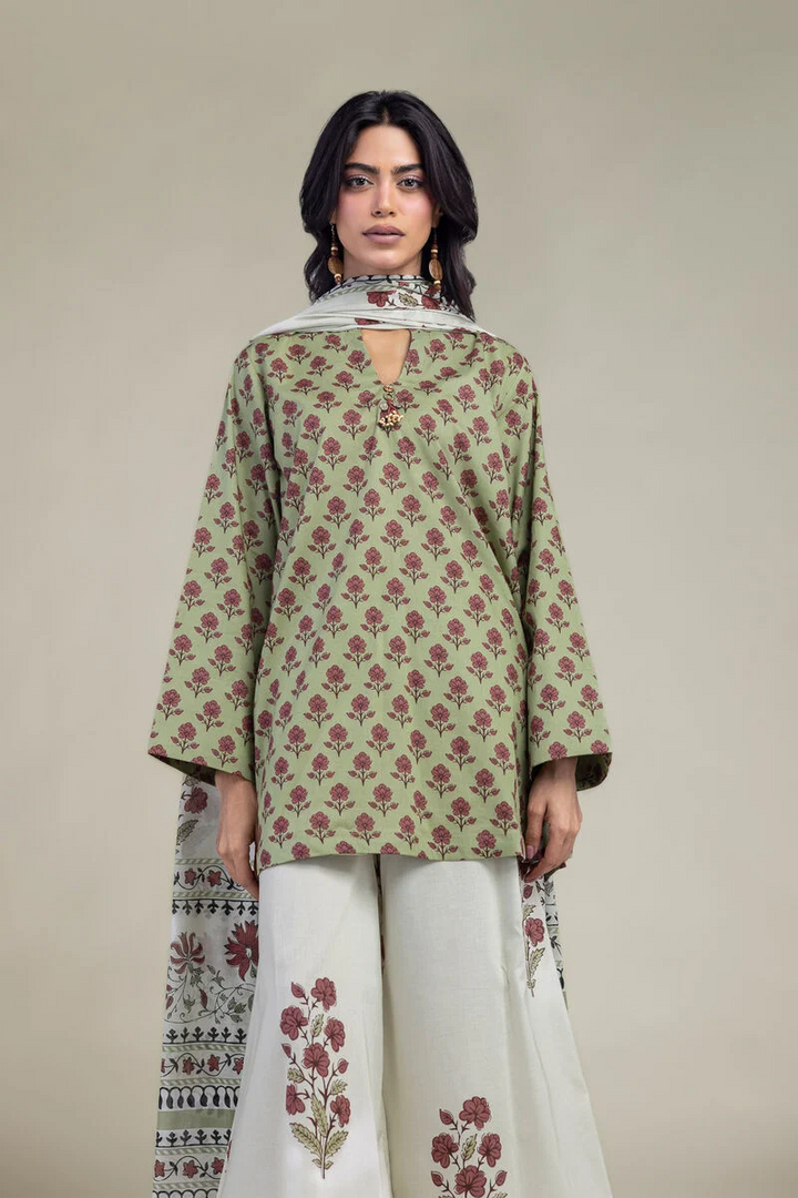Printed | Cambric Floral 3 pc suit