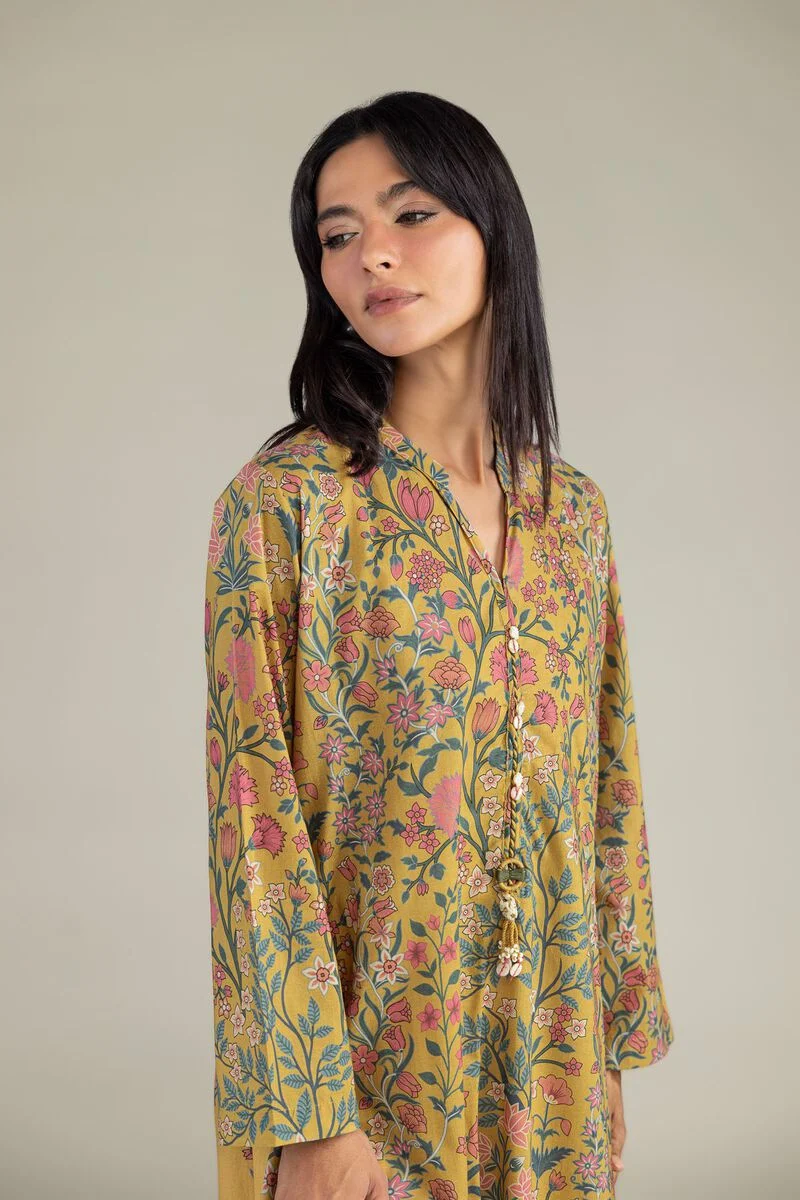 Printed | Cambric Floral Longline 3 pc suit
