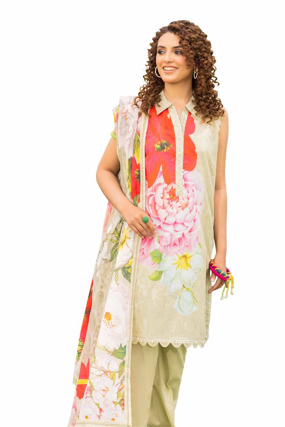 Gul Ahmed 3 Piece Unstitched Printed Lawn Suit CL-42046 A