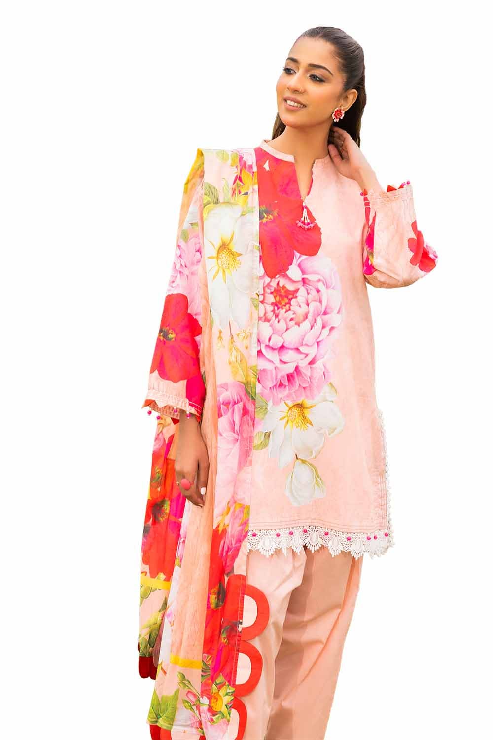 Gul Ahmed 3 Piece Unstitched Printed Lawn Suit CL-42046 B