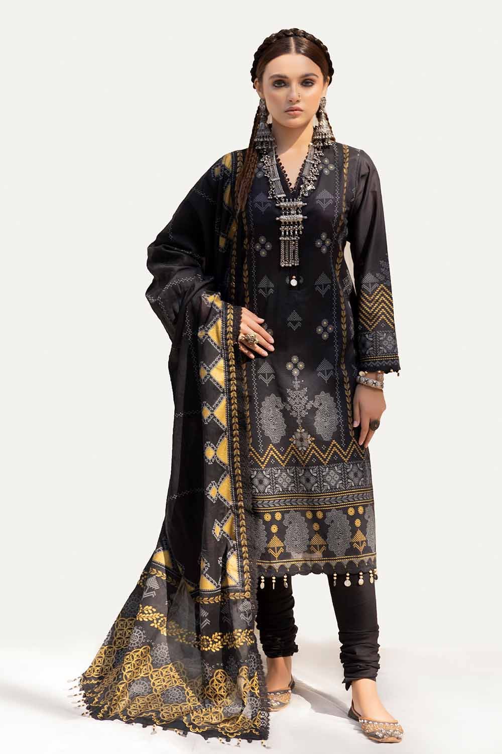 Gul Ahmed 3 Piece Unstitched Printed Lawn Suit CL-42140