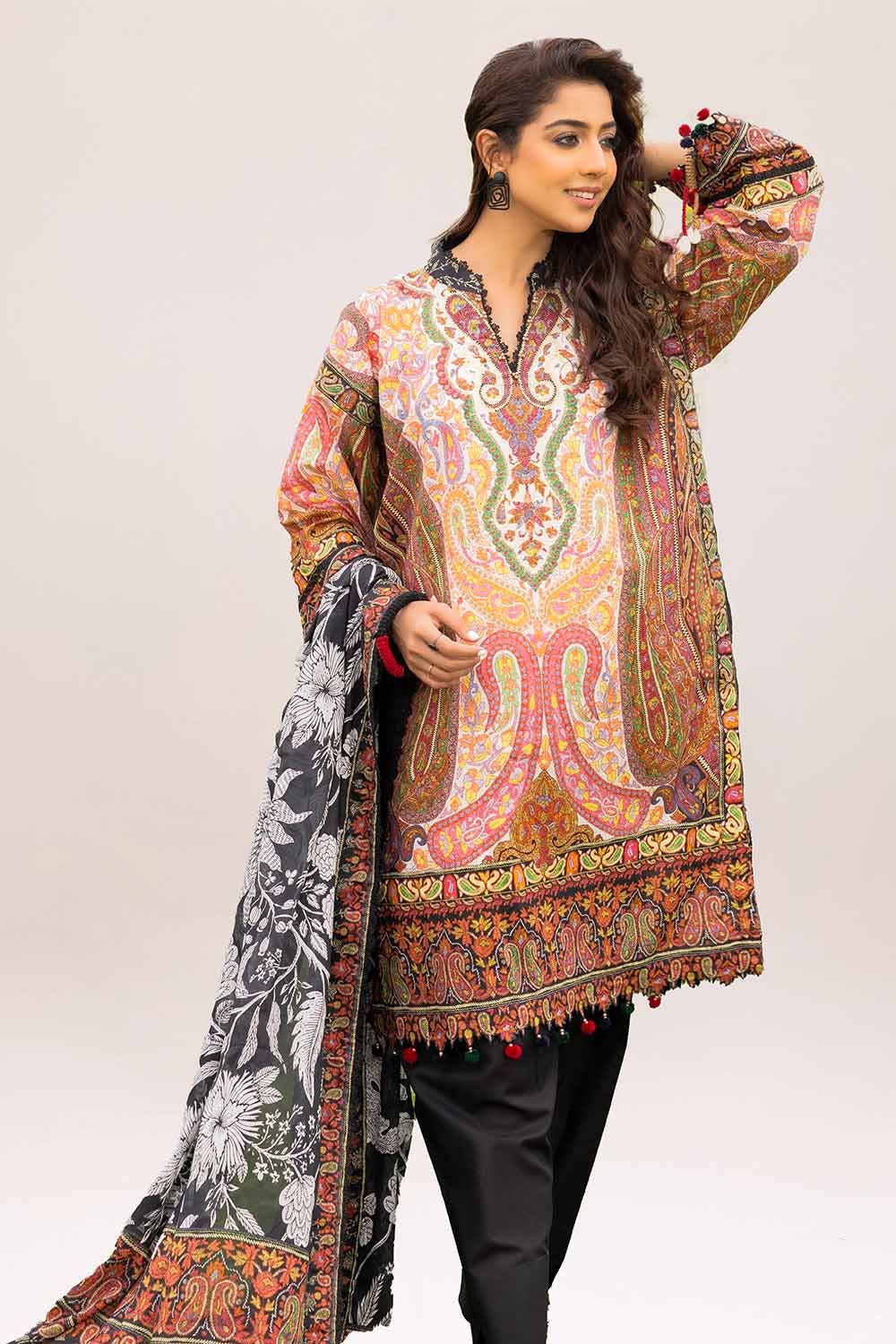 Gul Ahmed 3 Piece Unstitched Printed Lawn Suit CL-42233