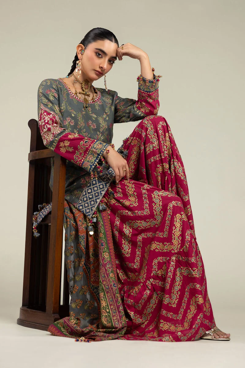Embroidered | Raw Silk 3-Piece Set