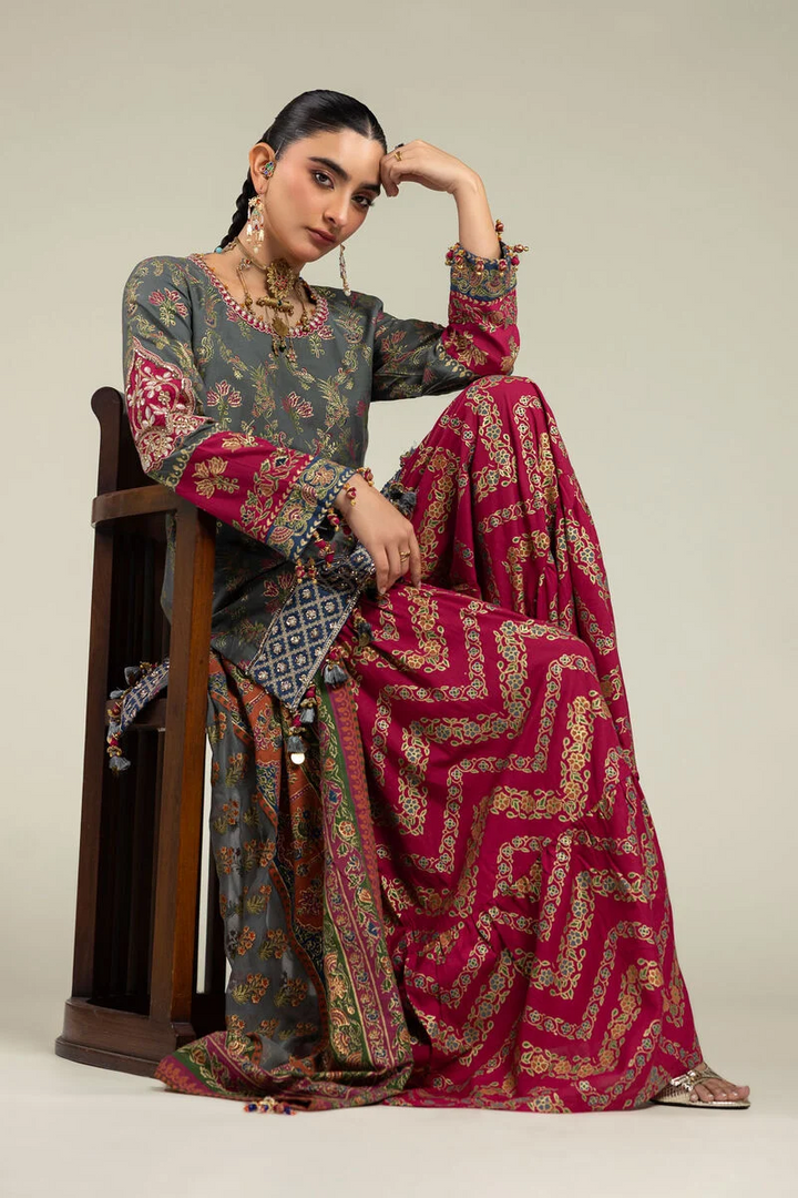 Embroidered | Raw Silk 3-Piece Set