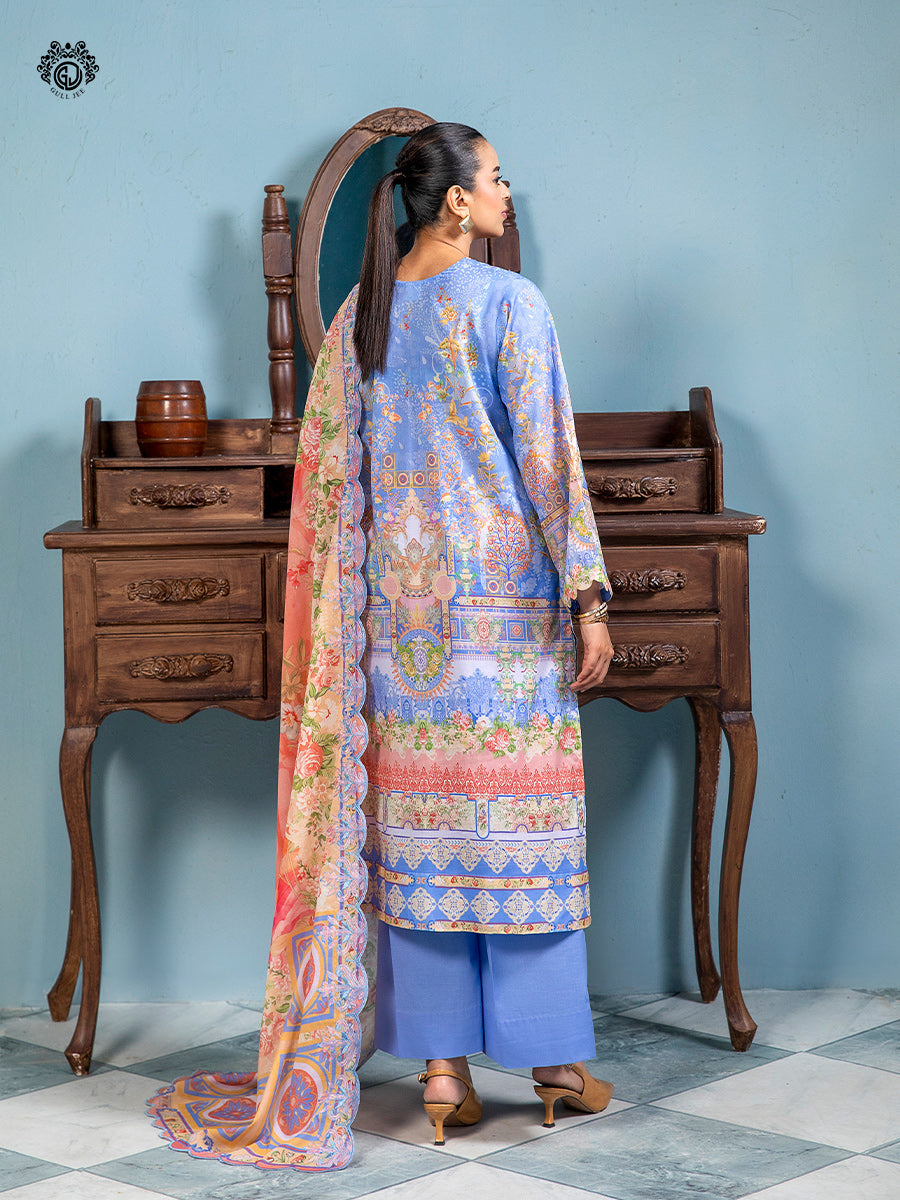 MAHAJAL  Unstitched Lawn 3  pc
