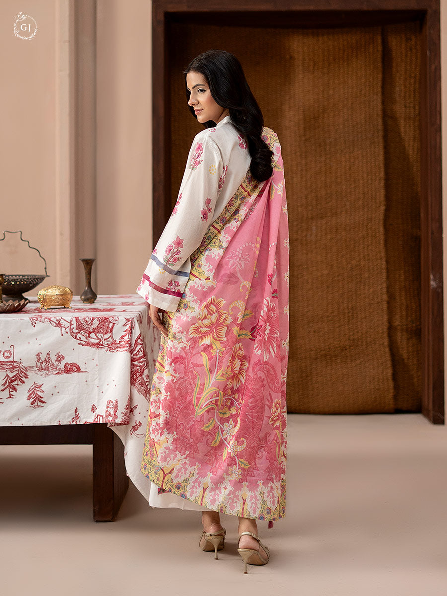 QISSA 3 PC UNSTITCHED LAWN