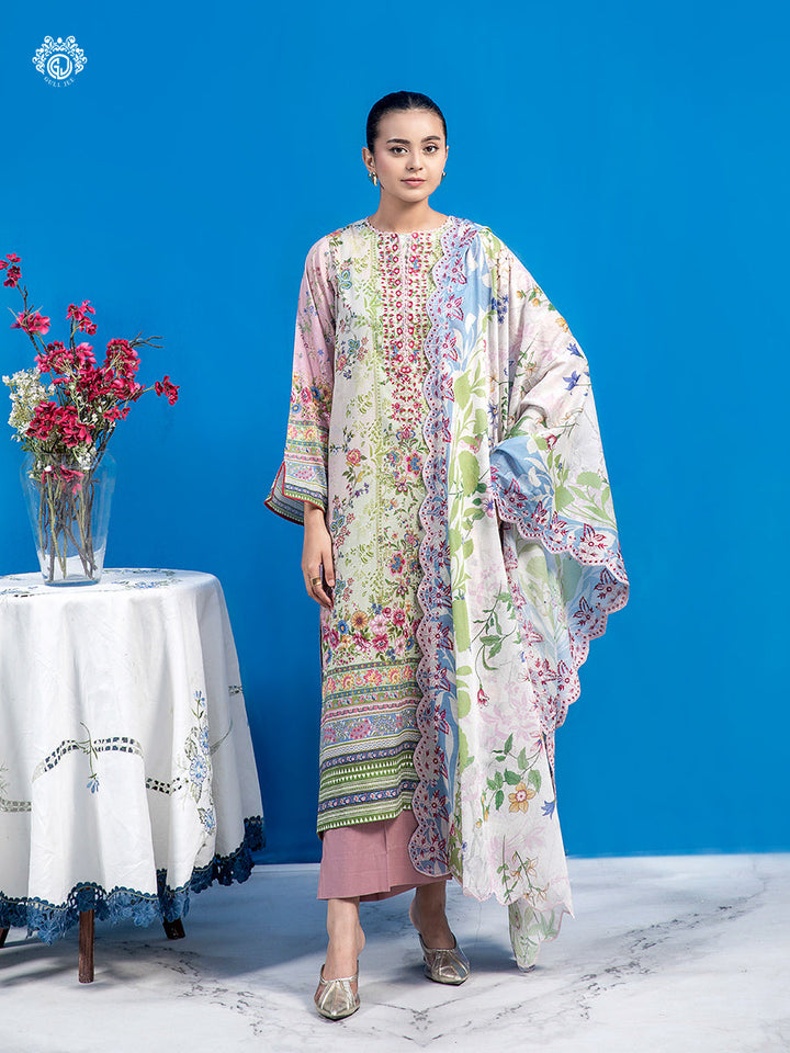 MAHAJAL  Unstitched Lawn 3  pc