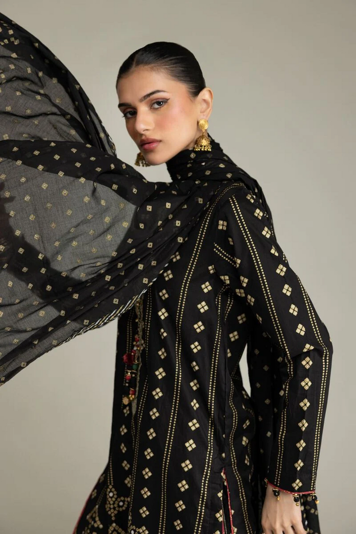 Embroidered | Cambric Black Co-ord Set