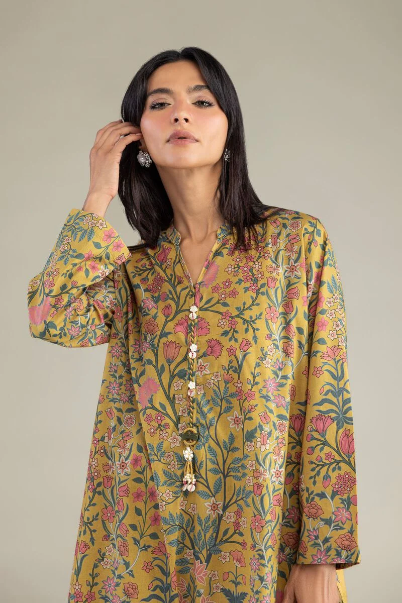 Printed | Cambric Floral Longline 3 pc suit