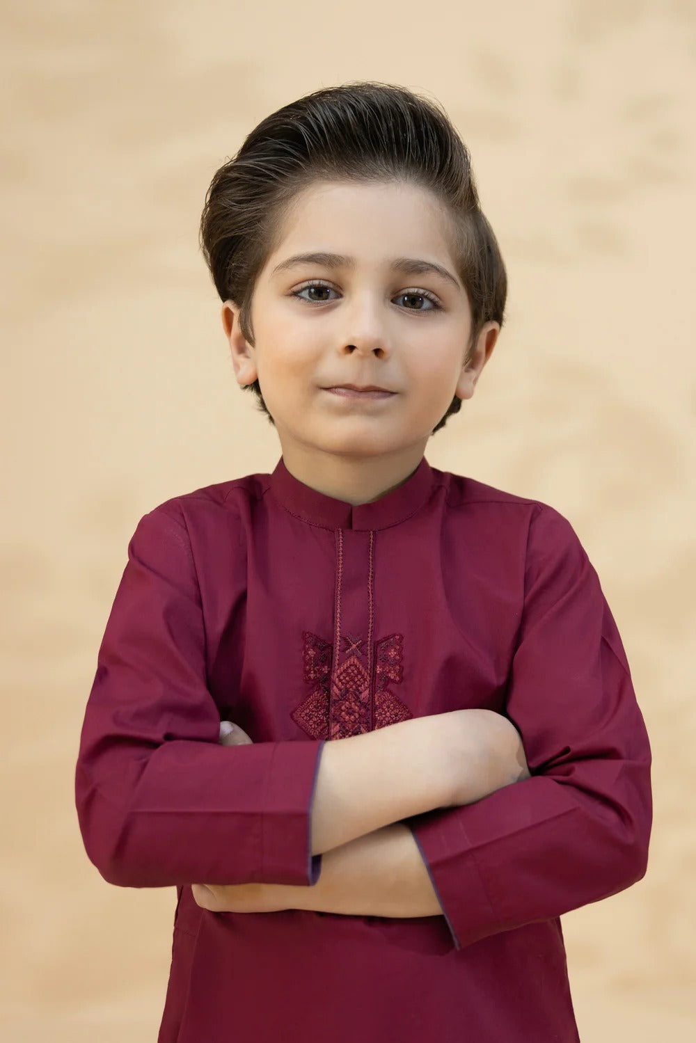 SAPPHIRE KIDS-EMBROIDERED COTTON SUIT