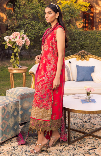 MARYUM & MARIA LUXURY LAWN-Scarlet SAGE