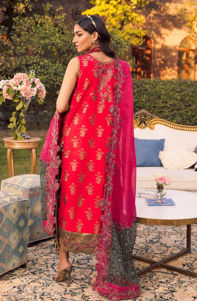 MARYUM & MARIA LUXURY LAWN-Scarlet SAGE