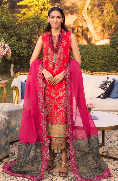 MARYUM & MARIA LUXURY LAWN-Scarlet SAGE