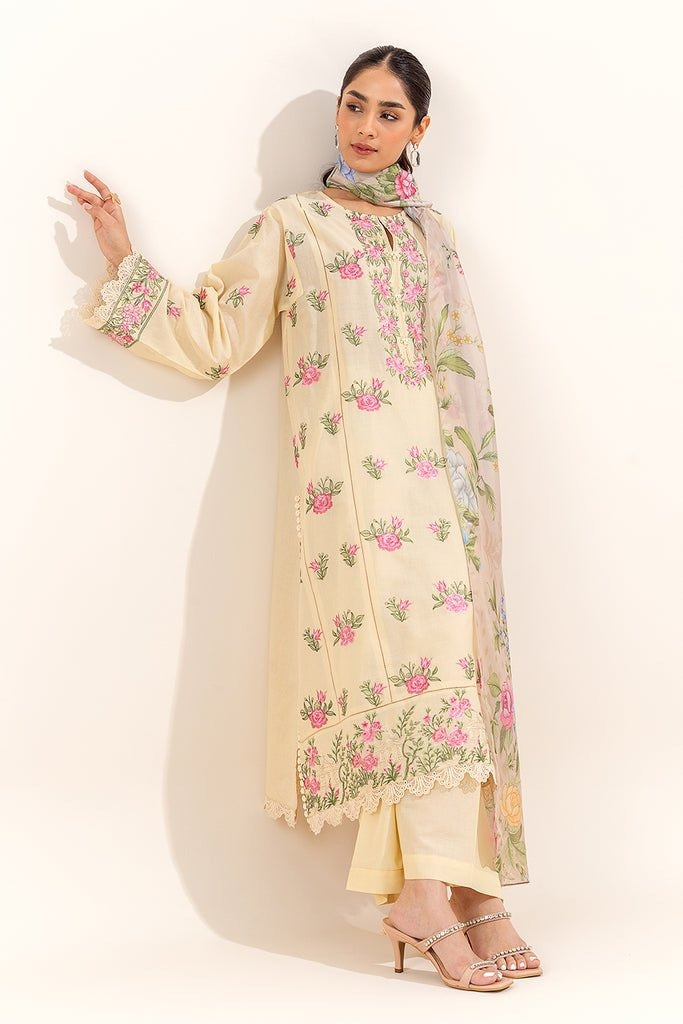 BEECHTREE PRINTED LAWN SUIT-GARDENIA GLOW