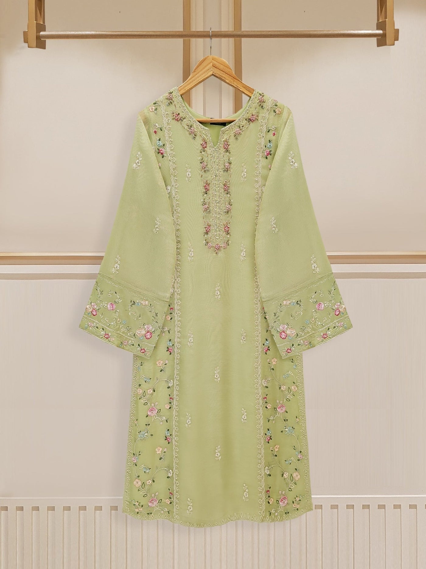 AGHA NOOR Pure Cotton Net Embroidered Suit 3 PC