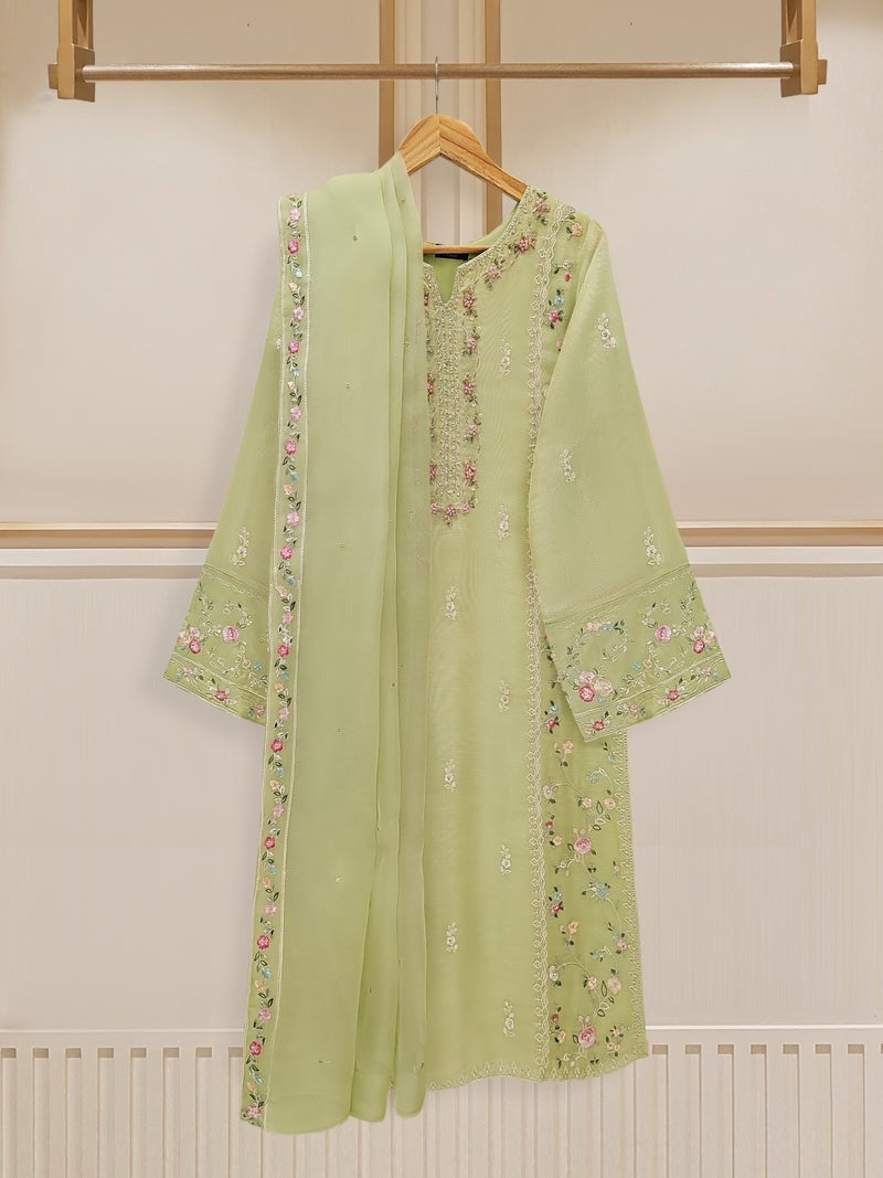 AGHA NOOR Pure Cotton Net Embroidered Suit 3 PC