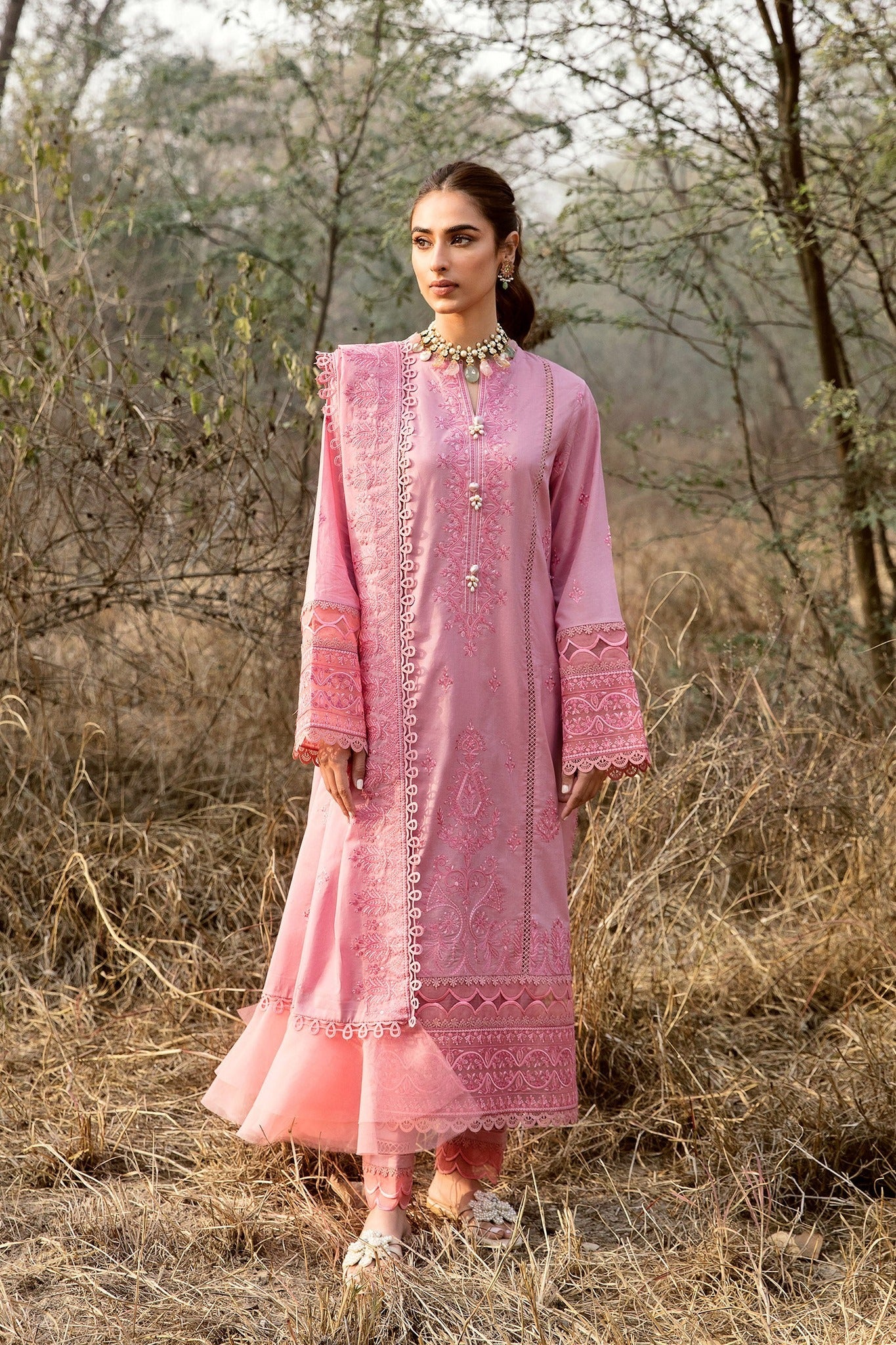 BEYOND EAST EMBROIDERED LAWN-PALE BLUSH