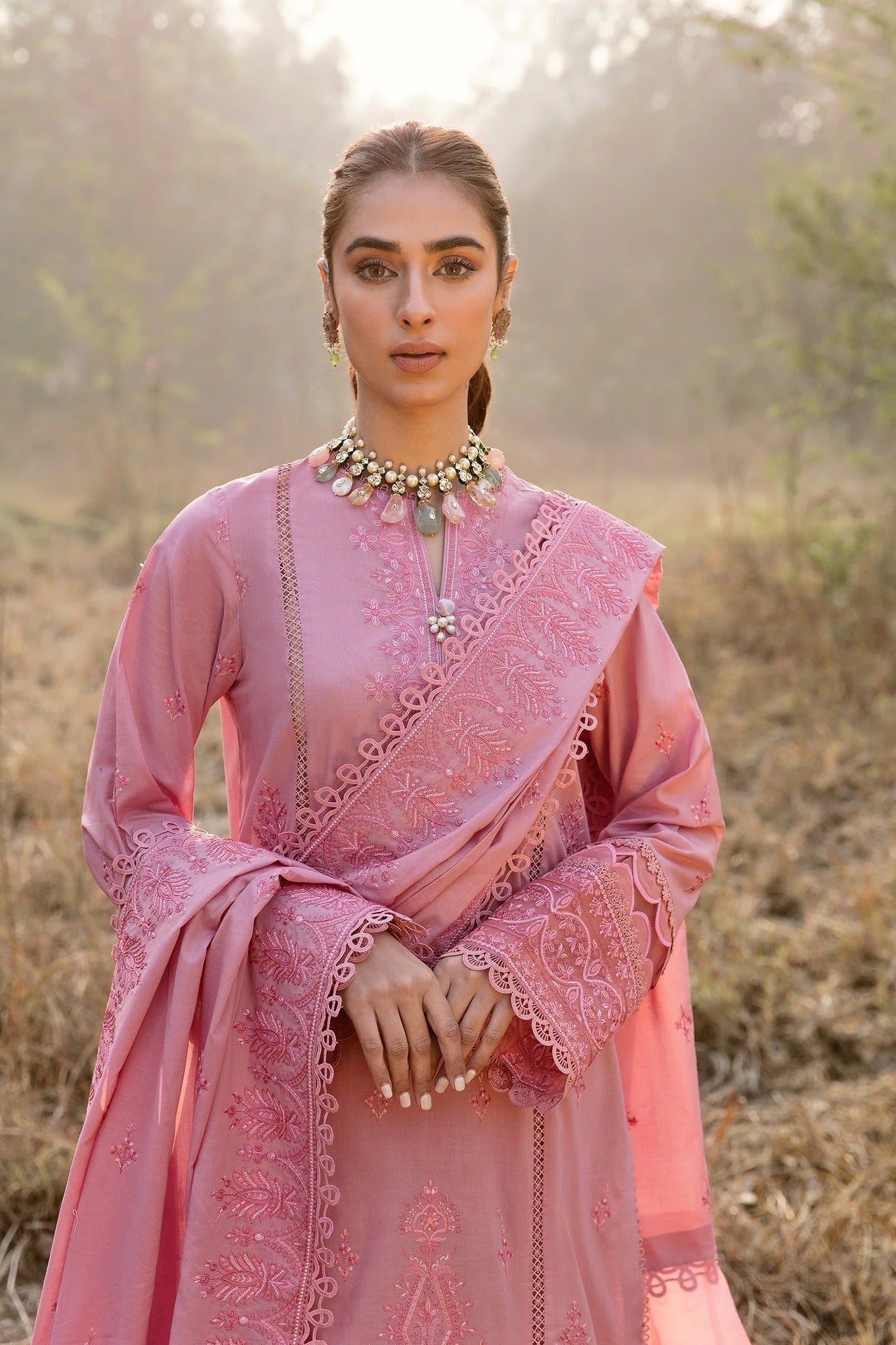 BEYOND EAST EMBROIDERED LAWN-PALE BLUSH