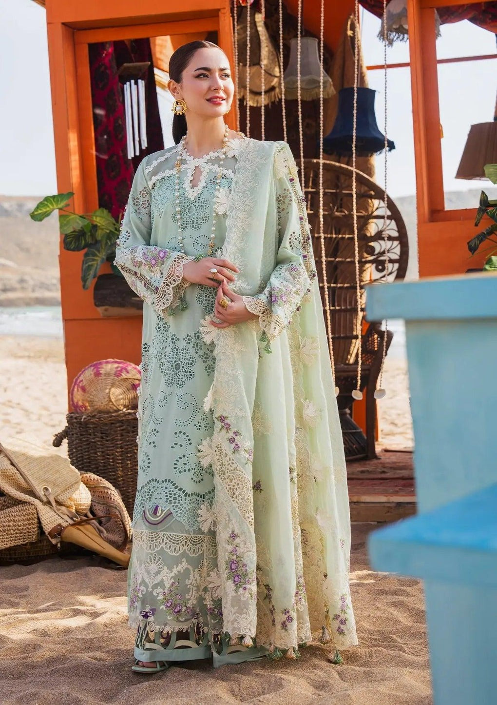 ELAF Luxury Embroidered Lawn EHK-03A Mehrma