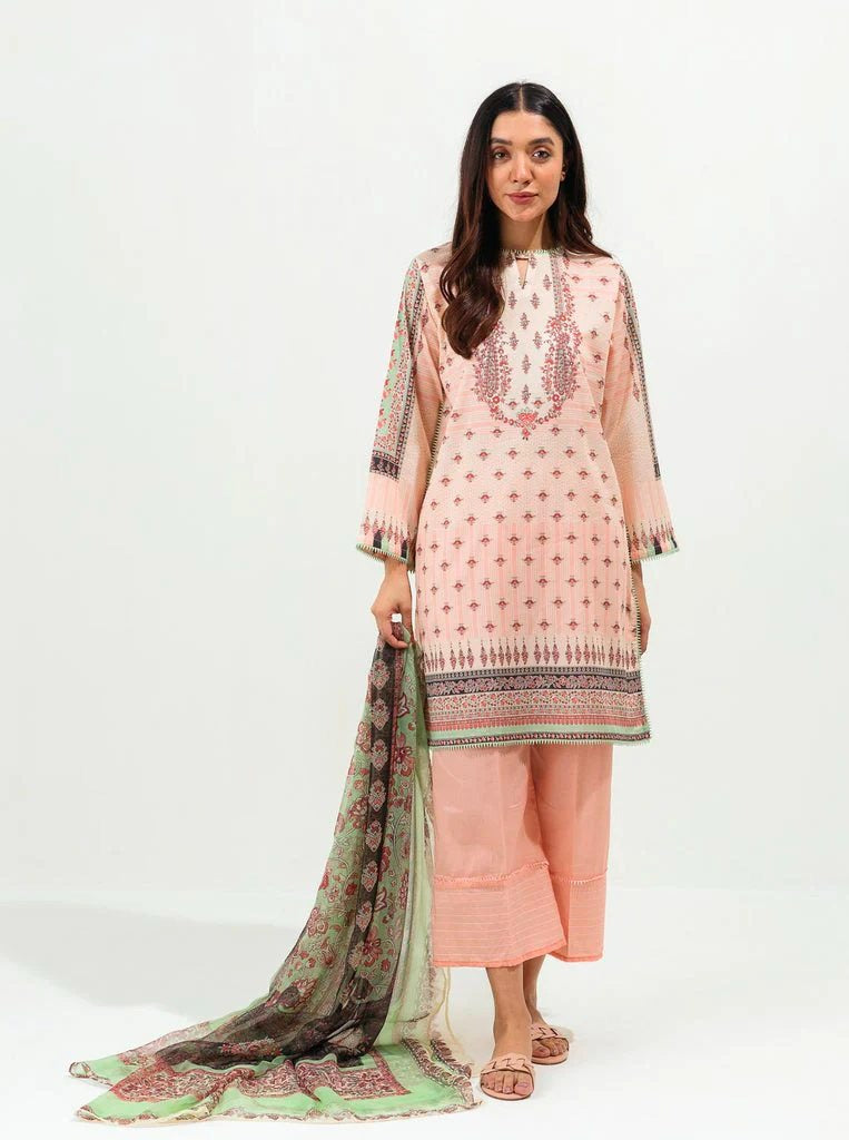 BEECHTREE PRINTED LAWN SUIT-Dewy Pastel