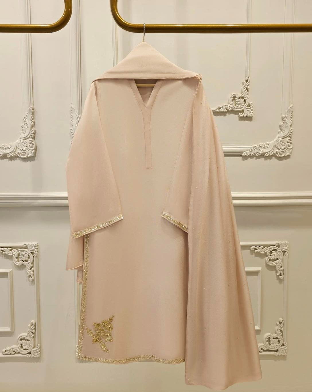 3 Piece - Pure Embroidered Cotton Net Suit