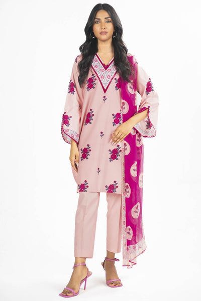 ALKARAM STUDIO PRINTED LAWN SUIT SS-57.1-24-PINK