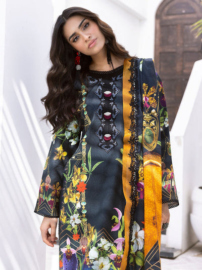 ROHEENAZ LEYA PRINTED LAWN-Palm Frond