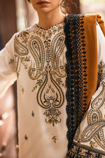 MUSHQ Symphony Unstitched Karandi Collection || Ivory Whisper