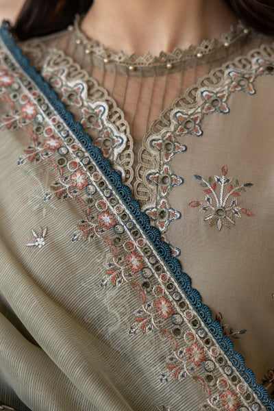 FARASHA EMBROIDERED LAWN-Whimsical Sage