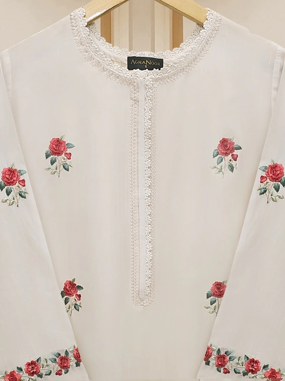 aghanoor || Embroidered Cambric Shirt S110320