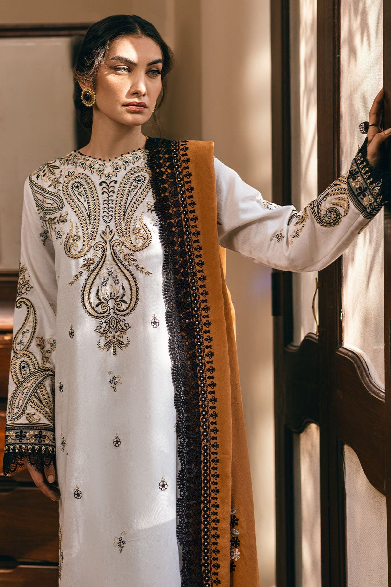 MUSHQ Symphony Unstitched Karandi Collection || Ivory Whisper