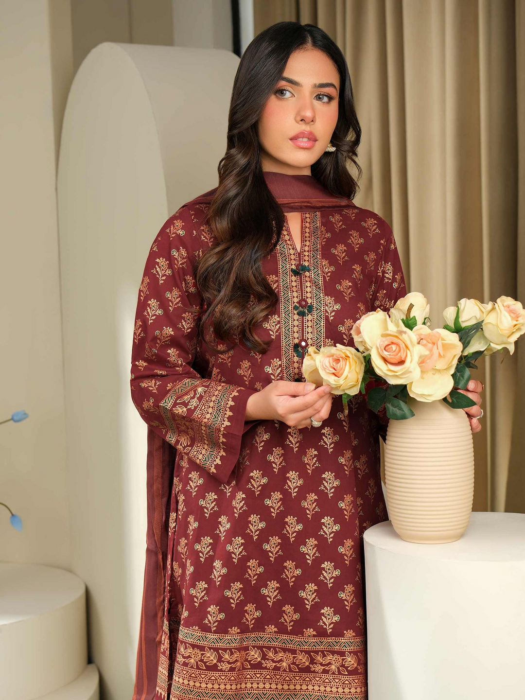 3 Piece Lawn Suit-Paste Print (Unstitched)