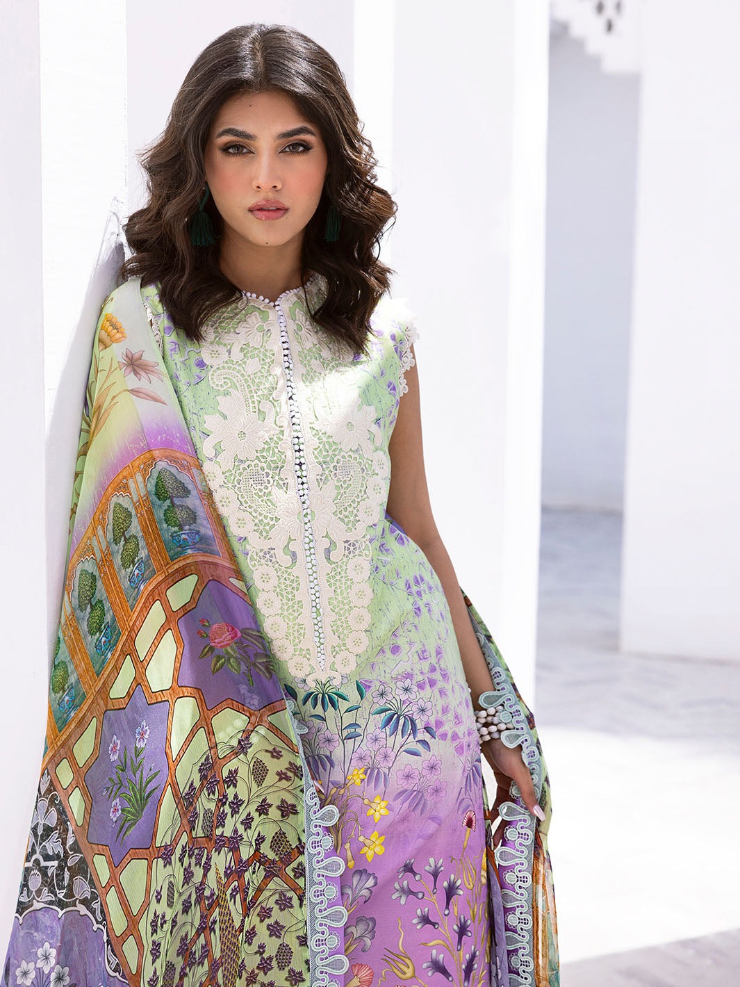 ROHEENAZ LEYA PRINTED LAWN-Pineapple Pop