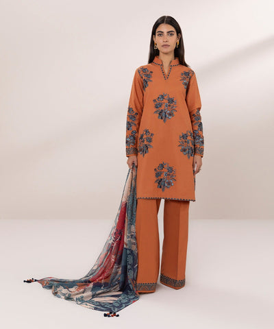 Sapphire Orange Lawn Suit