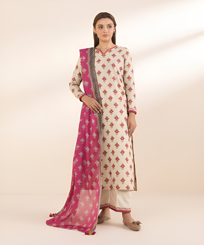 3 PIECE-PRINTED COTTON SUIT