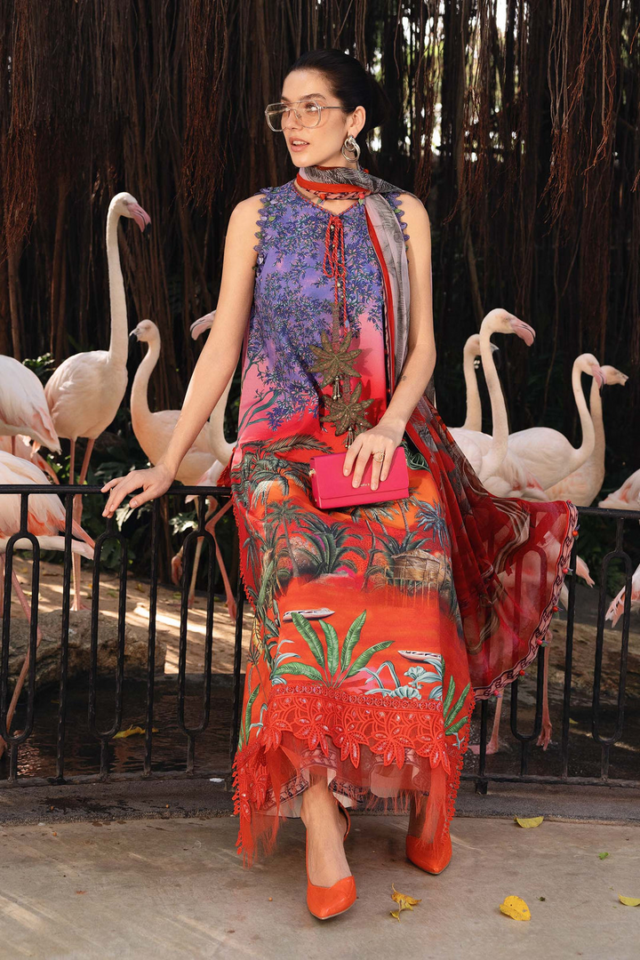 3 Piece Unstitched Embroidered Lawn Suit