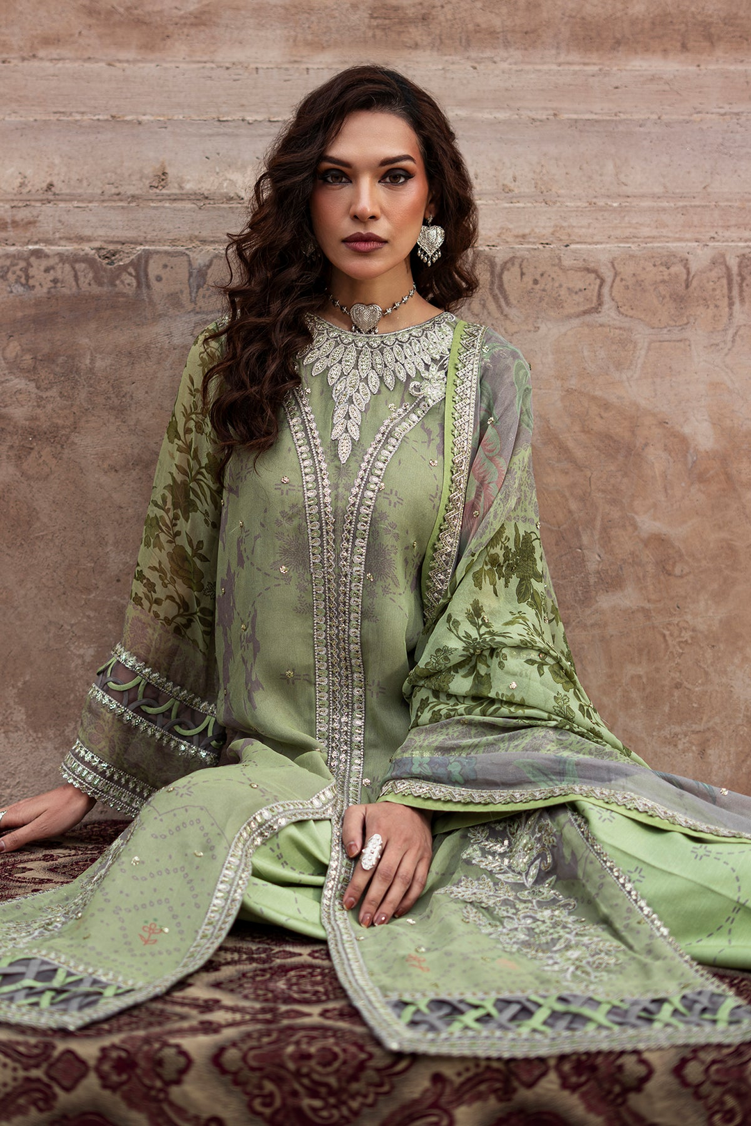 3-pc Unstitched Embroidered Printed Chiffon Collection