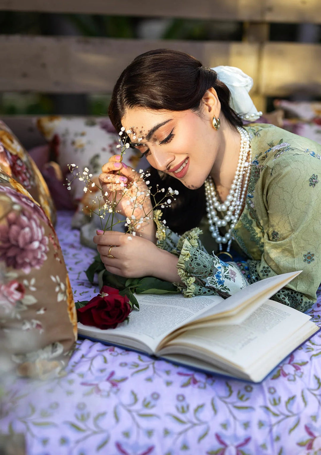 CHIKANKARI PRINTS WITH CHIFFON DUPATTA