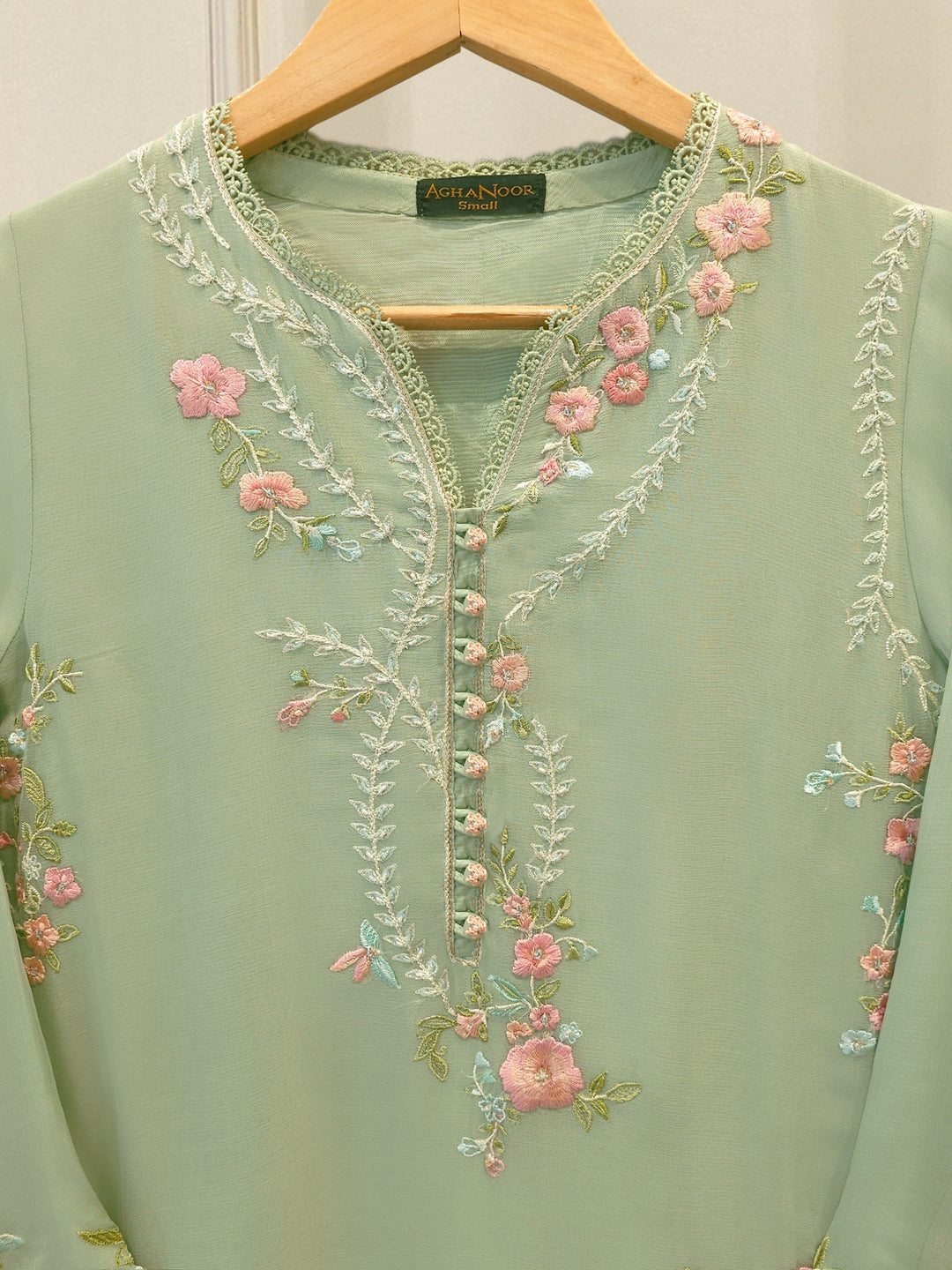 2 Piece - Pure Chiffon Embroidered Suit