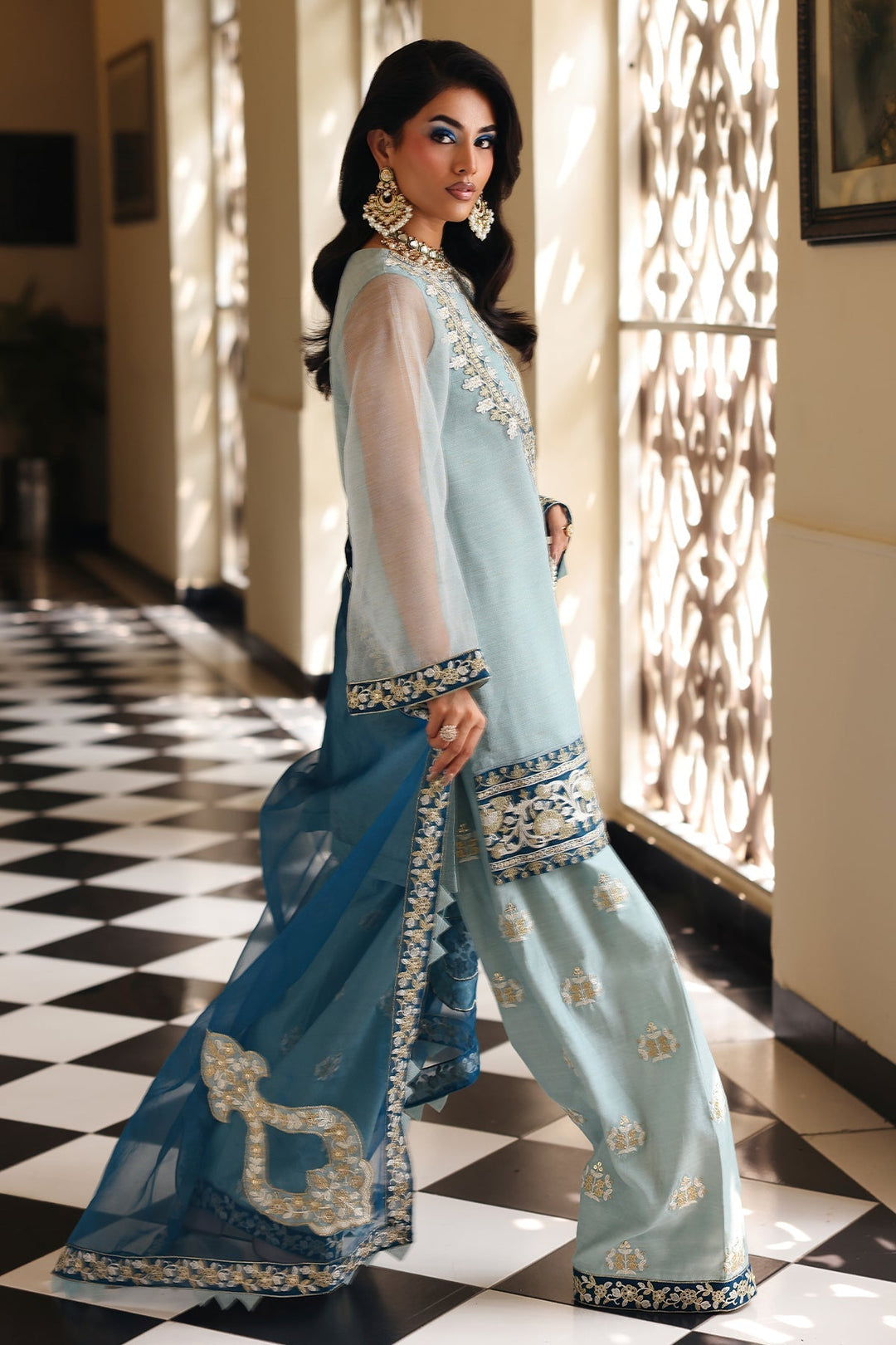 Raw-Silk Stitched 3 Piece